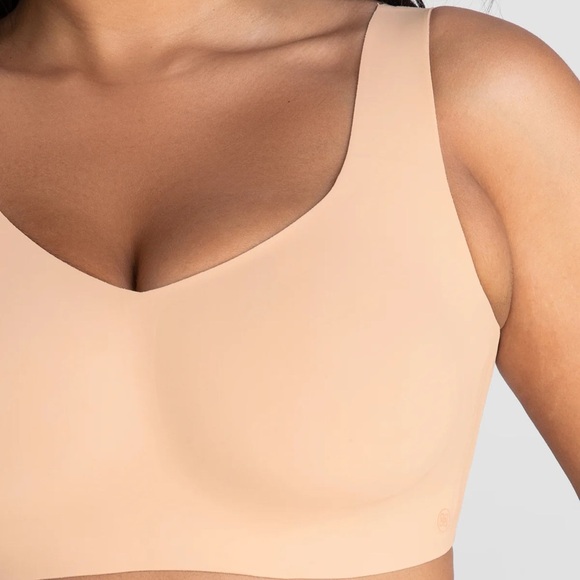 Honeylove NWT SoftForm V Neck Bra 1X blush nude 40C 40D wireless comfort pull-on - Picture 7 of 8
